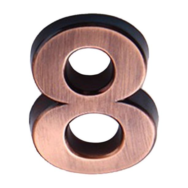 Wosthever Números de casa para marcas numéricas de galvanoplastia resistentes y delicadas para el hogar, puertas de apartamentos de Hotel, Type3 NO3