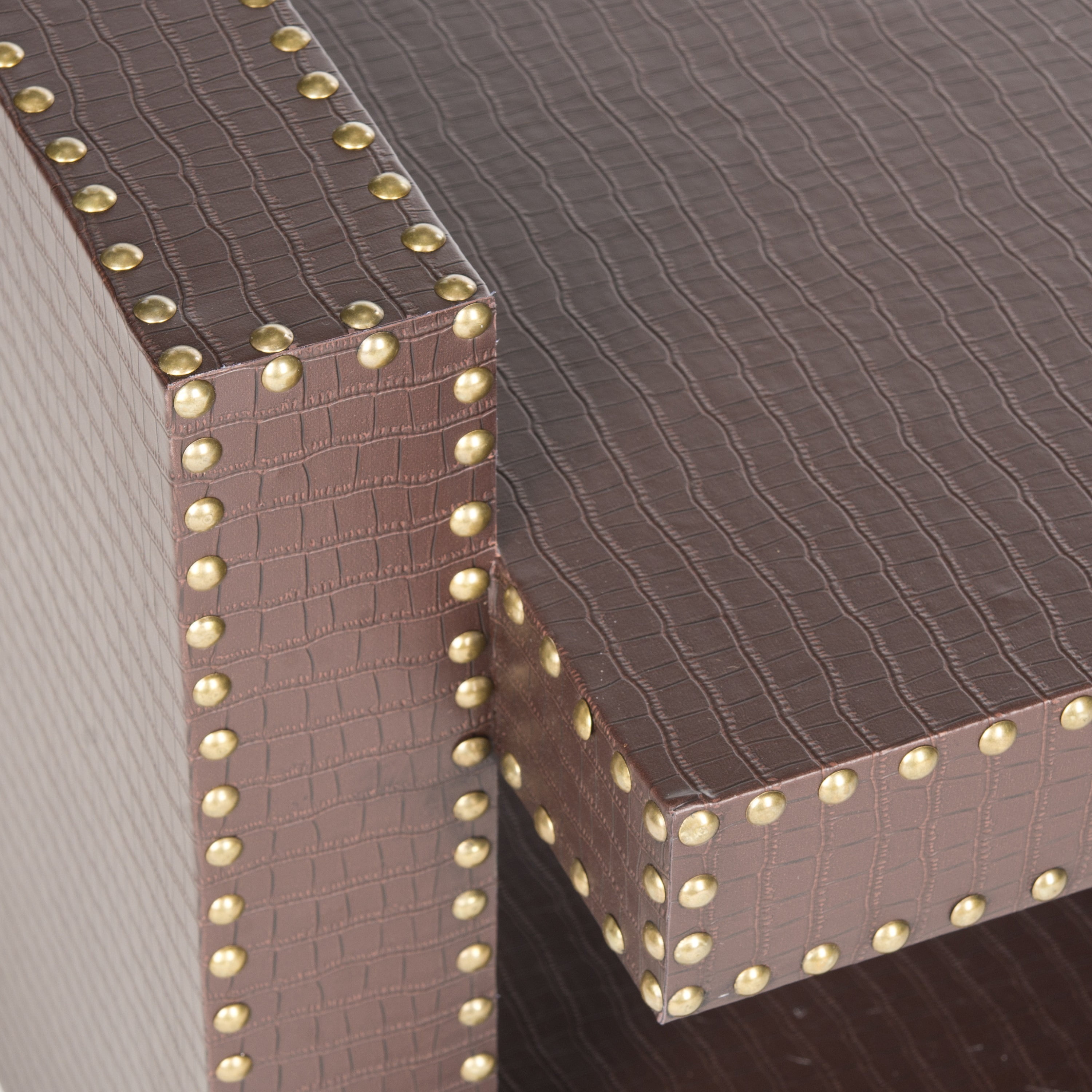 SAFAVIEH Garson Bicast Leather Wood Accent Table, Brown