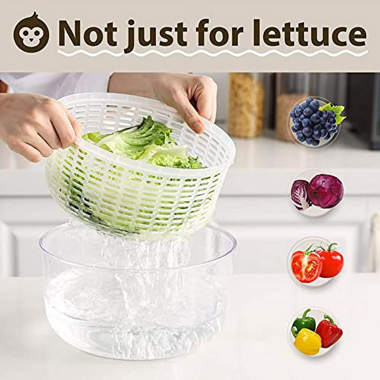 2Pack Salad Spinner, Large Lettuce Spinner BPA Free Salad Spinner, Lettuce  Washer And Spinner Dryer For Salad Greens, Lettuce, Fruits And  Vegetables/5L 4.5qt 