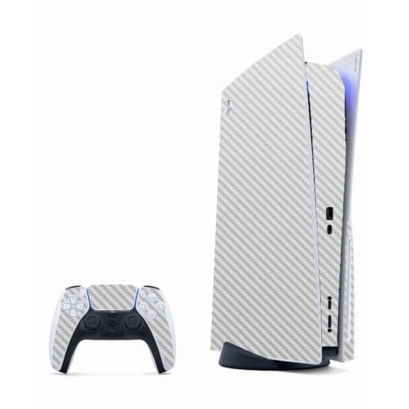 PlayStation 5 WHITE CARBON FIBER Console Skin