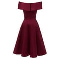 thumbnail image 5 of Uaswgudfs Off-Shoulder Sleeveless A-Line Dress: Flowy Summer Casual Essential with Defined Waist Wine L, 5 of 5