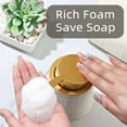 thumbnail image 2 of Modern Striped Style Gold Soap Dispenser for Bathroom, Ceramic Hand Soap Dispenser, Easy to Refill Liquid (Gray-Foam Pump), 2 of 7