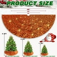 thumbnail image 6 of Orange Christmas Tree Skirt Sequin Velvet Tree Skirt Mini Xmas Tree Skirts Halloween Tree Decorations Glitter Christmas Tree Cover Skirt Fall Tree Mat for Holiday Fall Christmas Tree Ornaments, 6 of 6