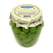 Giusto Sapore Italian Olives - Castelvetrano Pitted - Premium Gourmet GMO Free - Imported from Italy and Family Owned - 19.4oz.