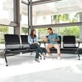 thumbnail image 2 of Kinbor 4-Seat PU Leather Office Guest Reception Bench Waiting Room Chairs Black, 2 of 8