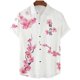 thumbnail image 3 of Camisa de hombre con estampado 3D de flor de cerezo de estética japonesa, camisa clásica de manga corta de moda casual blanca pura, talla grande 2024, 3 of 5
