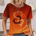 thumbnail image 1 of RWJDXD T-Shirt à Manches Courtes Col Rond pour Femmes, Motif Amour, Mode Décontractée, Respirant, Été 2024, 1 of 7