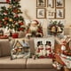 thumbnail image 4 of Juego de 4 fundas de almohada navideñas | Fundas de almohada con estampado navideño de Papá Noel | Fundas de cojín decorativas de poliéster de 45 x 45 cm para sofá cama y salón, 4 of 5