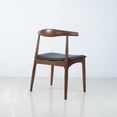 thumbnail image 4 of Modern Living Chaise Latérale Ronde à Dossier Coudé, Similicuir Noir (Ensemble de 1), 4 of 5