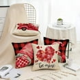 thumbnail image 6 of Valentines Day Gnome Love Truck Decorative Throw Pillow Cover Set of 4, Red Black Buffalo Plaid Check Arrow Porch Patio Outdoor Pillowcase, Quote Be Mine Gifts Cushion Case Home Decor, 6 of 6