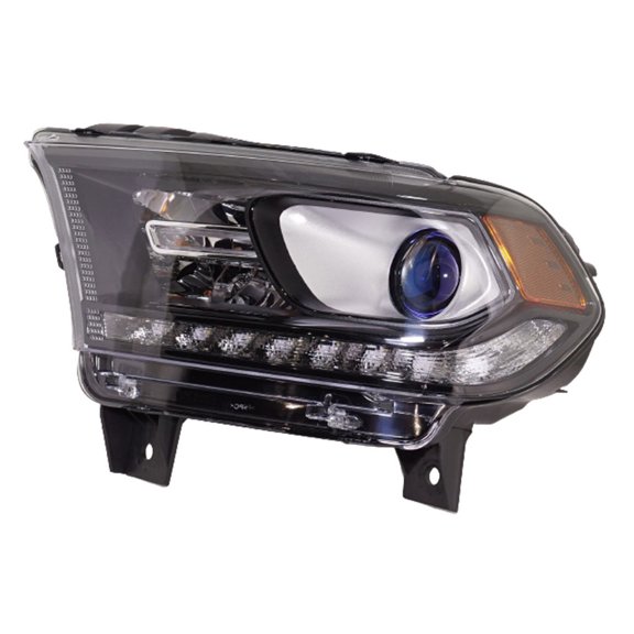 For Dodge Durango 2016 2017 2018 2019 2020 Headlight Assembly Driver Side CAPA Certified W/LED Daytime Running Light | Black Trim | Clear Lens | CH2502305, CH2502305C | 68299131AH, 68299131AF
