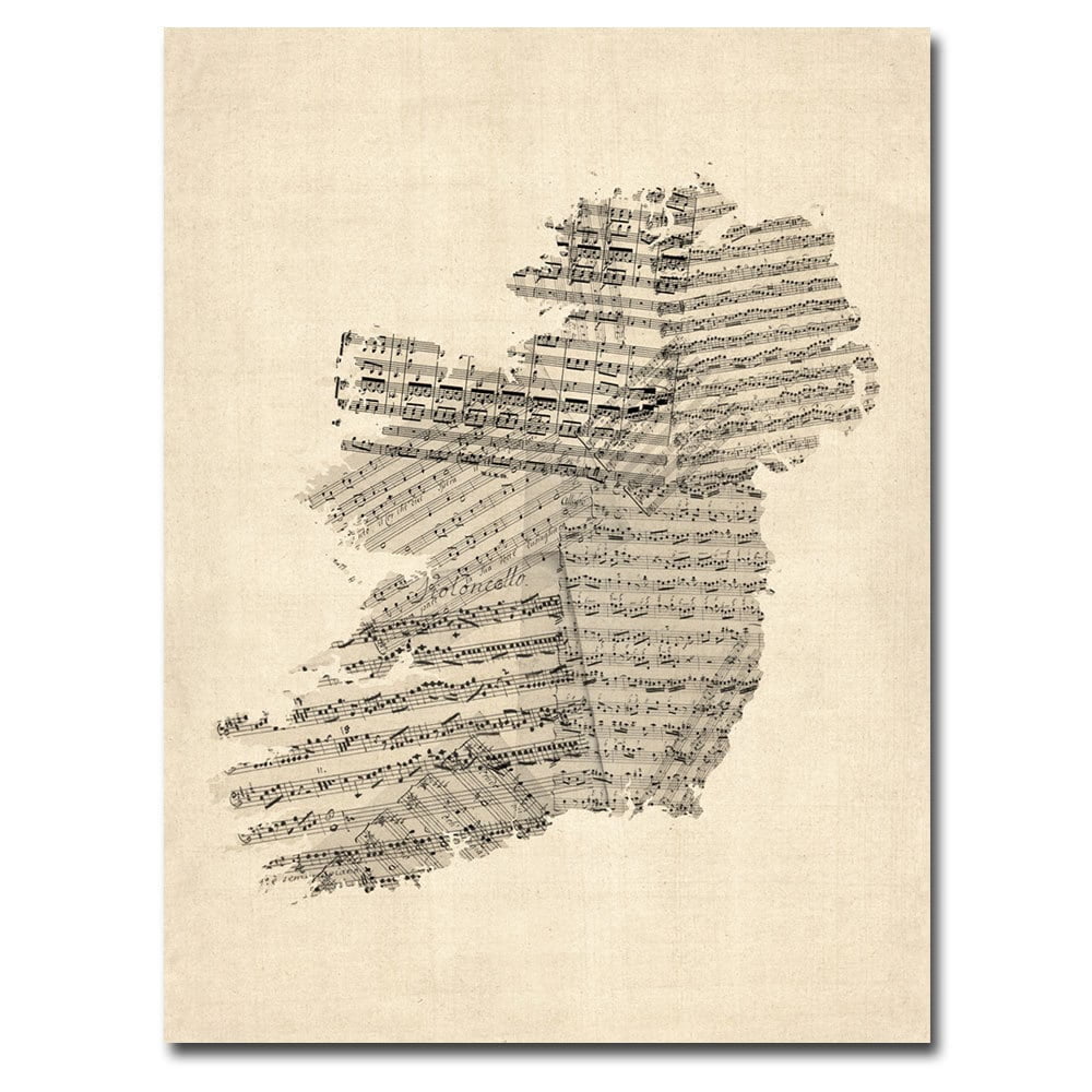 Trademark Fine Art "Germany Text Map IV" Canvas Wall Art by Michael Tompsett