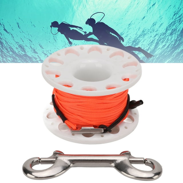 Diving Spool, Easy Hanging Anti Winding Finger Reel Polyester Fiber Rope for Underwater Cave Wreck Exploration White Reel,Red Reel
