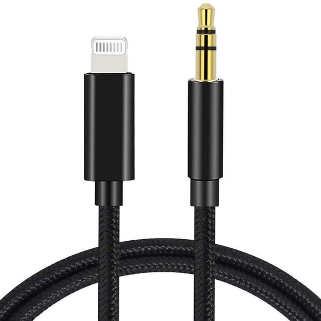 Cable Lightning a conector macho de 3,5 mm Certificación MFI Cable auxiliar de coche de nailon trenzado Compatible con iPhone 12 Pro Max 12 Mini iPhone SE 2020 11 Pro Max XR XS X 8 7 Plus iPad (1M) Active Biensenido a ACTIVE