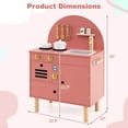 thumbnail image 3 of Costway Play Kitchen for Kids with Stoves Faucet Sink Microwave Oven Cooking Accessories Pink, 3 of 10