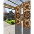 thumbnail image 3 of nqOlkjepod Outdoor Curtains for Patio Waterproof, Retro Boho Flower Outdoor Privacy Panels Grommet, Orange Multi Traditional Oriental Blackout Outside Curtains for Porch/Cabana 54"x108", 1 Panel, 3 of 8