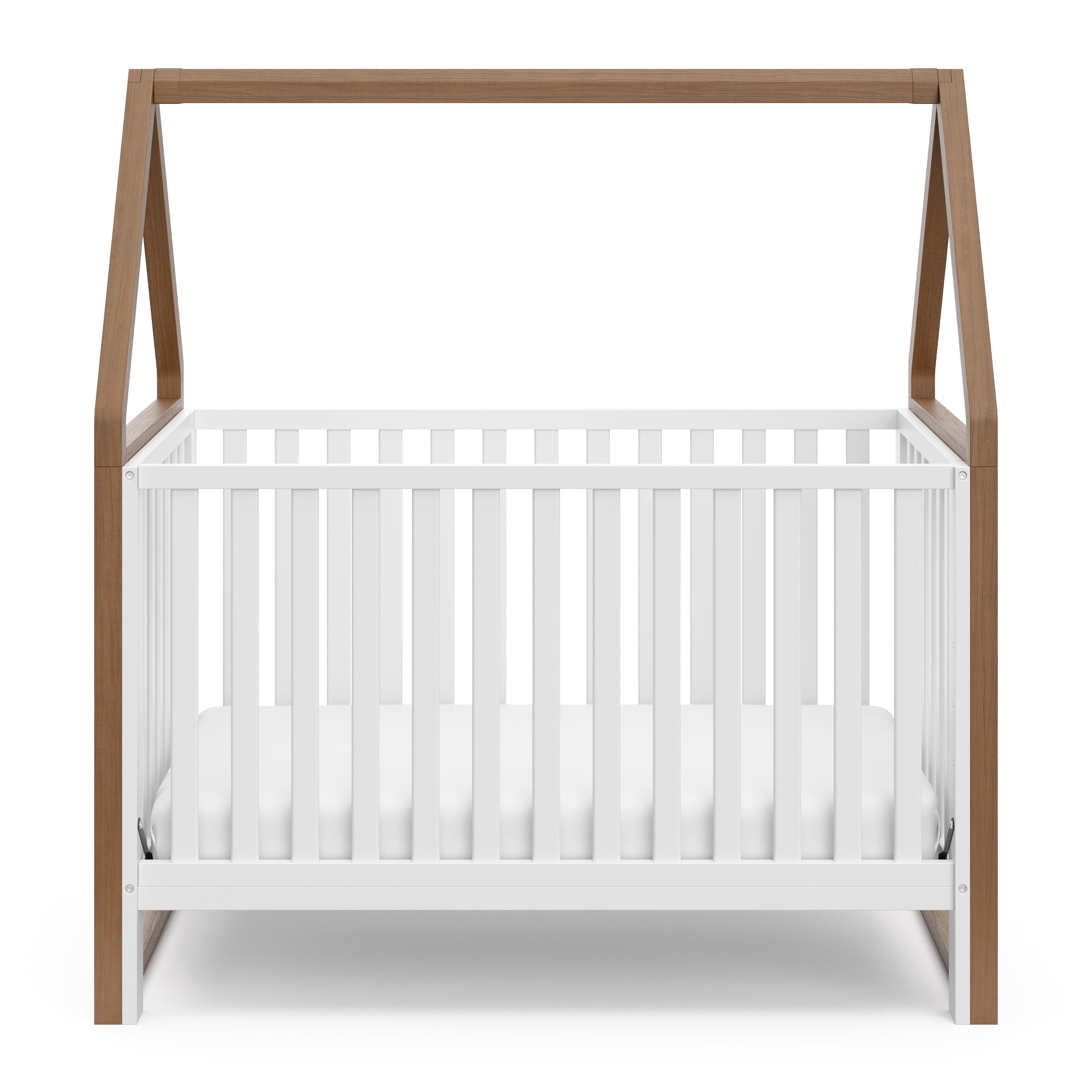 Storkcraft Orchard 5-in-1 Convertible Baby Crib, White/Hazelnut