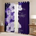 thumbnail image 2 of Manfei Purple Flower Black Out Curtains,Country Floral Curtains Pack of 2 (42x63 Each),Plant Aesthert Artwork Bedroom Curtains For Girls Kids,Breathable Home Decor, 2 of 6