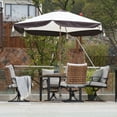 thumbnail image 3 of Grand Patio 5-Piece Outdoor Dining Set with 4 Steel Leather-Look Resin Wicker Chairs and 1 Square Woodgrain Table, Brown, 3 of 11