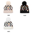 thumbnail image 5 of CC Baby Aztec Newborn to 9 Months Soft Pom Pom Beanie Hats in Beige - Soft, Warm Hats for Babies and Toddlers - Cozy Winter Wear, 5 of 6