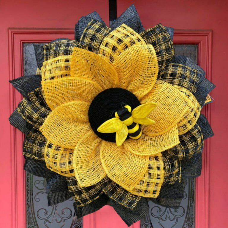 Every Day Wreath Front Door, Burlap Deco Mesh Wreath, All Year Round Door  Hanger, All Occasion Wall Hanger, Welcome Door Wreath with Lemons