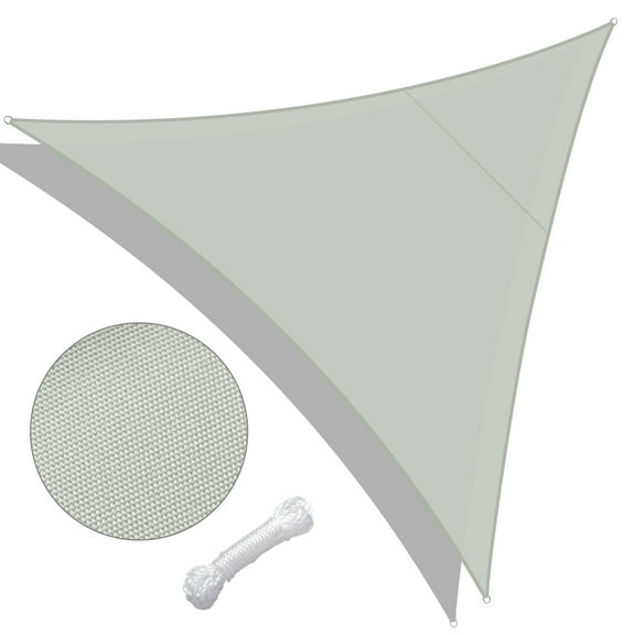 Yescom 1 pack 16'x16'x16' 97% UV Block Patio Awning Triangle Sun Shade Sail Canopy Grey Outdoor Garden