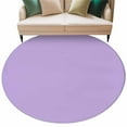 thumbnail image 2 of Violet Purple 6ft Round Rug, Farmhouse Solid Purple Color Modern Art Non-Skid Rubber Backing Large Area Rugs - Living Room Bedroom Home Office, Indoor Floor Mat Carpets Washable Rug, 2 of 9