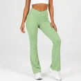 thumbnail image 2 of Yoga Leggings for Women Tummy Control Pockets High Waist Workout Flare Yoga Pants,Z1-Light Green,S, 2 of 6