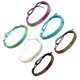thumbnail image 5 of Juego de 6 pulseras de cuerda de cera tejidas a mano para mujeres y niñas (verde, morado, negro, blanco, café, azul), 5 of 5