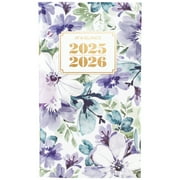 AT-A-GLANCE BADGE 2025-2026 Two Year Monthly Planner Floral Pocket 3 12 x 6 -