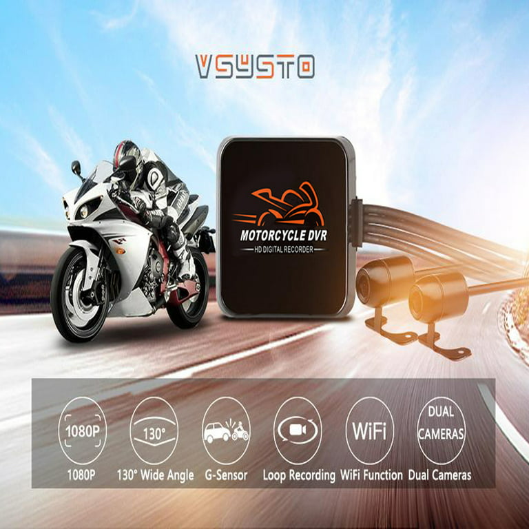 VSYSTO Dashcam Moto Caméra de Moto Camera Moto Double Objectif 1080P Caméra  Avant et arrière DVR Moto 2,0'' LCD Grand Angle 150 96 - Cdiscount Auto