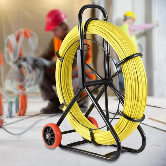 TOPATY Fish Tape Wire Puller Through Wall Wire Threader OD 8mm Plus Fish Cable Fastener with Steel Rope Puller Borescope Helper Through Wall 492-Foot (150M)