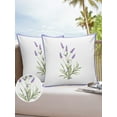 thumbnail image 6 of Pack of 2 Outdoor Pillow Covers, Purple Lavender Summer Flower Waterproof Square Throw Pillowcase Cushion Decorative Pillow Covers for Couch Patio Tent, 18x18 in, 6 of 6