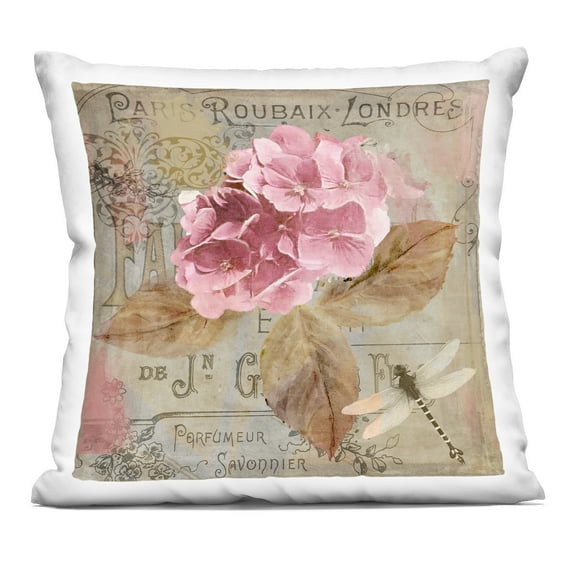 Stupell Industries Vintage French Hydrangea Design by Sasha Throw Pillow