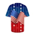 thumbnail image 4 of Hauts d'Été Grande Taille pour Femmes, T-Shirts Décontractés à Manches Courtes Col Rond Imprimé Drapeau, Basiques, Blouses, T-Shirt Col en V pour Femmes en Liquidation, 4 of 6
