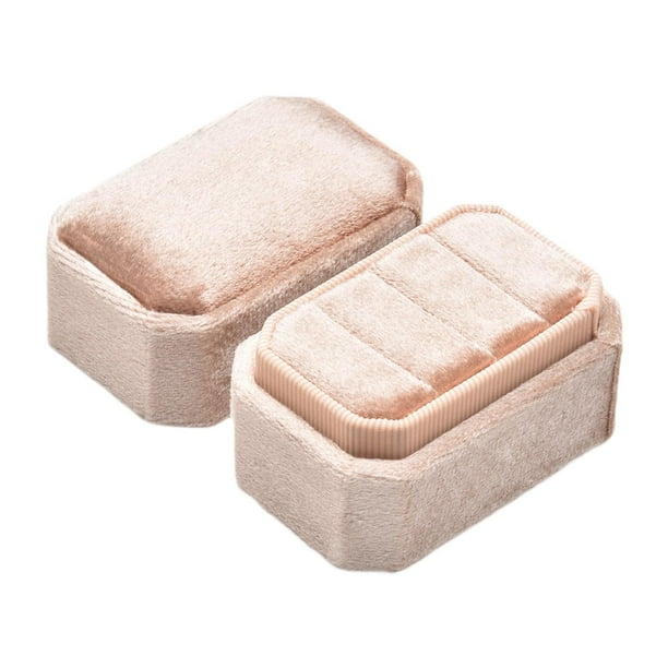 Joyero de terciopelo Organizador de joyas Estuche para joyas Contenedor Rosa carne