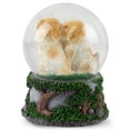 thumbnail image 3 of Elanze Designs Playful White Tan Puppies Figurine 100mm Water Globe Plays Tune What a Wonderful World, 3 of 3