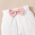 thumbnail image 6 of Baby Girl Outfit Sets Long Sleeve Ruffle Bodysuit Baby Girl Solid Color Crewneck Top Ribbed Newborn Girl Outfit with Headband, 6 of 9