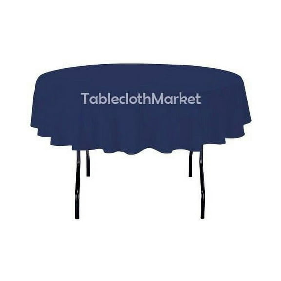 58" Inch round Polyester Tablecloth 24 COLOR Table Cover Wedding Catering Dinner", (Color: Navy)