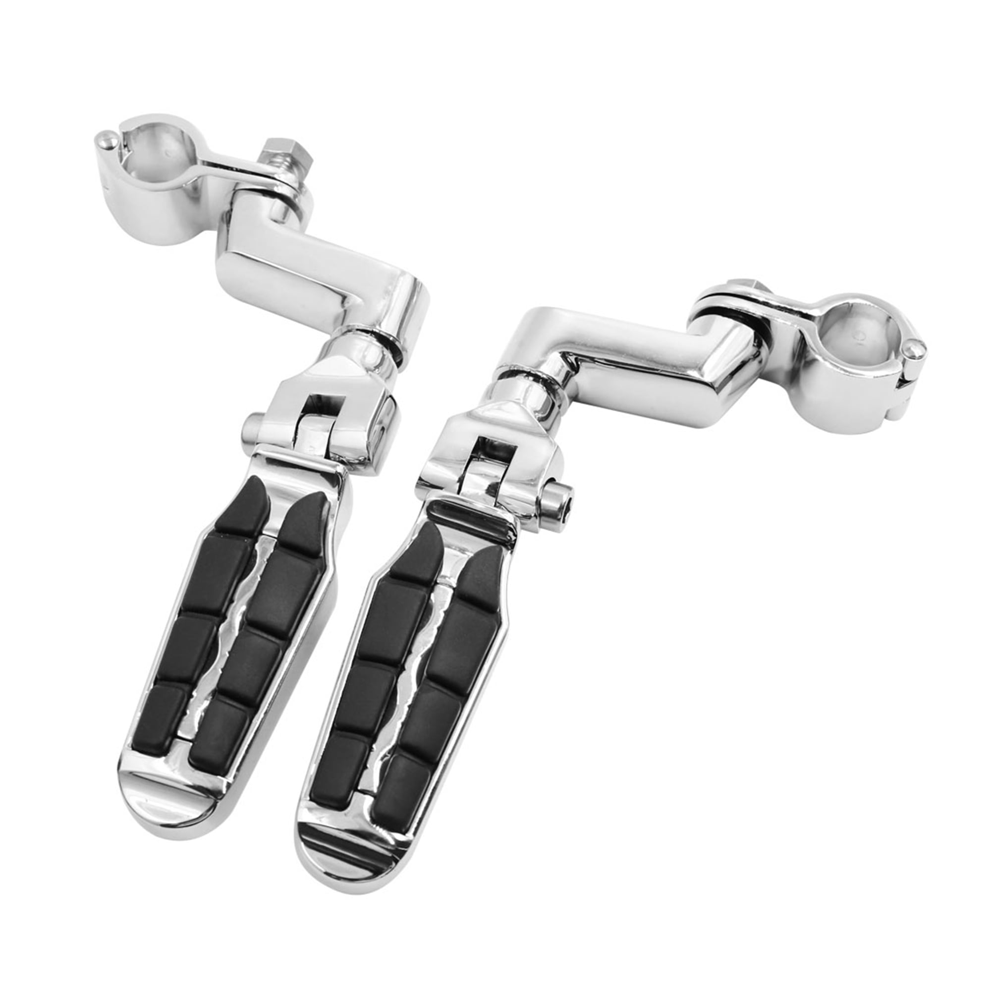 Unique Bargains 2pcs 10mm Hole Dia Chrome Foot Pegs Rest Pedal for Harley Davidson