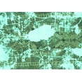 thumbnail image 1 of Ahgly Company Indoor Rectangle Abstract Turquoise Blue Modern Area Rugs, 2' x 3', 1 of 4