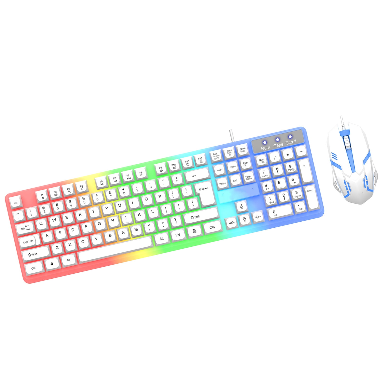 104 Keys Gaming Keyboard and Combo with LED Backlit Quiet Computer Keyboard USB Corded Keyboards