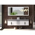 thumbnail image 5 of Castello USA Amazon 72" White Wood Floating Vanity with Gray Top and Black Trim, 5 of 8
