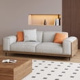 thumbnail image 2 of NessCarsti 64.56" Mid-Century Modern 2-Seater Fabric Sofa Couch with Sturdy Solid Wood Frame & High-Density Rebound Foam, Upholstered Futon-Style Furniture for Living Room, Apartment, Office, Gray, 2 of 6