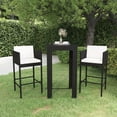 thumbnail image 5 of vidaXL Patio Bar Set Outdoor Bistro Set Bar Stool Bistro Table Poly Rattan, 5 of 18