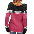thumbnail image 5 of MKLEKYY Sweaters for Dogs Women's Casual Crew Neck Matching Striped Pullover Sweater, 5 of 5