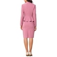 thumbnail image 4 of INSPIRE CHIC Women's Suit Sets Business Outfits Collarless Peplum Blazer Formal Pencil Skirt Suit 2 Piece Set XL Dark Rose, 4 of 7