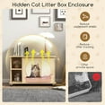 thumbnail image 7 of Demi Bonn 32" Wood Cat Litter Box Enclosure Furniture with Sisal Scratching Doors, Adjustable Metal Feet Cat Washroom Storage, Beige, 7 of 7