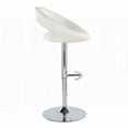 thumbnail image 5 of Set of 2 Posh Contemporary Barstools - Chrome Metal & White Faux Leather with Swivel, 5 of 5