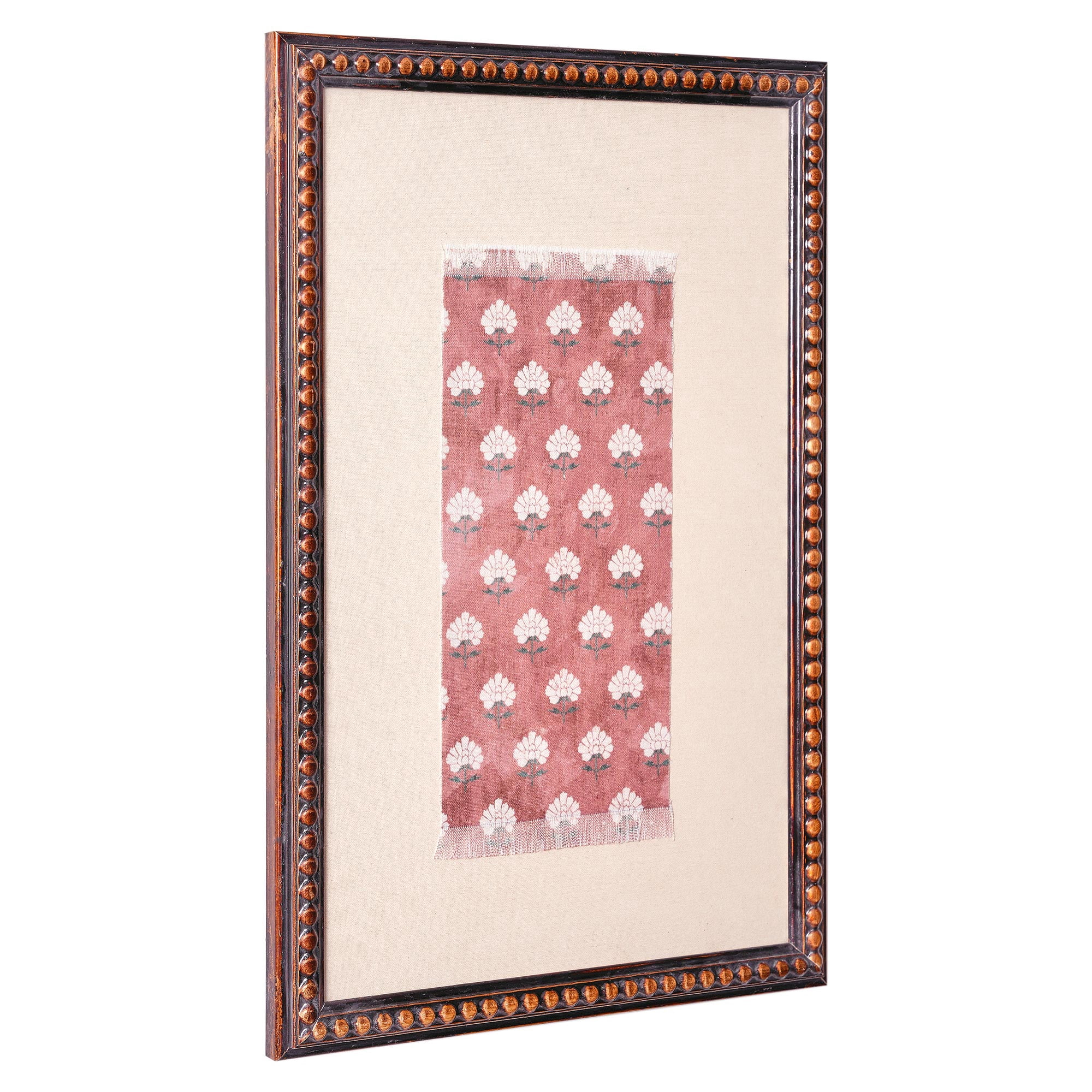 Beautiful Framed Floral Block Print Wall Art by Drew Barrymore 11.5" X 18"